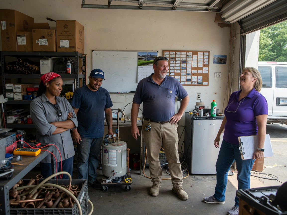 The Water Heater Repair Charlotte NC team at work in Charlotte